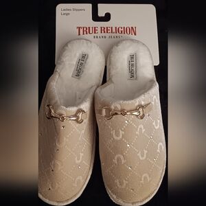 True Religion Women's Cream Slippers